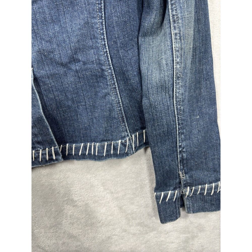 Cache Y2K Jean Jacket Women's Size 2 Blue Denim Embroidered - Picture 10 of 10